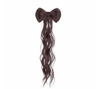 Perruque de queue de cheval à moitié nouée avec nœud papillon pour femme avec pince à cheveux bouclés pour chignon perruque pour queue de cheval ondulée et tresses, clips avant, pinces à bec de