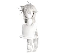 Perruque de rasoir Genshin Impact Cosplay Loup Long Argent Résistant à la Chaleur Cheveux synthétiques Jeu de rôle Perruques + filet à cheveux