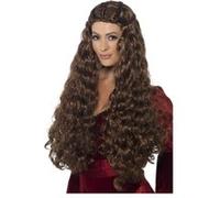 Perruque De Reine Medievale Chatain Femme - Chatain G