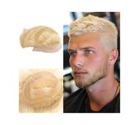Perruque de remplacement Perruque toupet blonde for homme, postiche en dentelle frontale, mono-dentelle avec prothèse capillaire en NPU autour Quotidienne