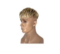 Perruque de remplacement Toupet court for hommes cheveux humains perruque de dentelle suisse toupet avec postiches en polyuréthane couleur ombré 60# Quotidienne