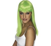 Perruque De Soirée Glamourama Des Années 80 Avec Frange Vert Néon Par Smiffys