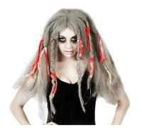 ATOSA perruque argentée longue rasta halloween