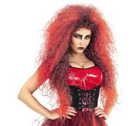 Perruque de sorcière en cheveux synthétiques 26 pouces for perruques de fête de cosplay d'Halloween(Red)