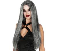 Perruque de sorcière grise pour bal d'Halloween