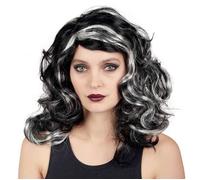 Perruque de sorcière Halloween adulte - PTIT CLOWN - cheveux gris et noirs - taille unique