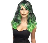 Perruque De Sorcière Verte Et Noire Pour Femmes Costume D'Halloween Neuf