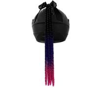 Perruque de Tresses de Casque avec Ventouse Amovible Tresses Queue de Cheval Dégradée à plusieurs brins Accessoire de Casque Moto 63 CM
