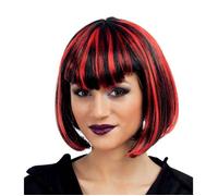Perruque d'Halloween adulte en Vampiresse noir et rouge (x1) REF/68999