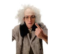 Perruque Demi Chauve Papy Homme Carnaval Age Opa Cinglé Professeur Einstein Gris