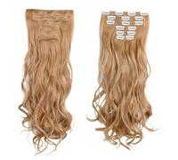 Perruque d'extension de cheveux, clip d'extension de cheveux longs et bouclés, ensemble d'extensions de cheveux 6 pièces (24M27, 50cm 140g)