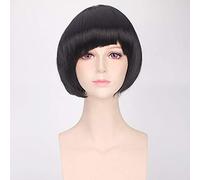 Perruque d'Halloween tendance pour fête de Noël avec gros poisson bégonia cos style ethnique style quotidien noir oblique frange frange visage bobo tête perruque