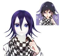 Perruque d'Halloween tendance pour fête de Noël avec projectile principal sur la rupture V3 Wang Ma Xiaoji Noir mélangé violet Big Upturned Cos Wig