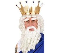 Perruque Dieu de l'Olympe avec barbe moustache et cache-sourcils G