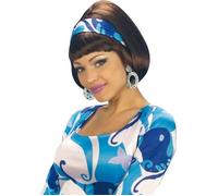 Perruque Disco Années 70 Châtain