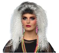 PERRUQUE DIVA ANNÉES 80 BOUCLES GAUFRÉES FEMME Gris, Argent