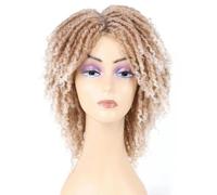 Perruque Dreadlock Bouclée Courte Torsion Synthétique Tressée Perruques Ombre Afro Courte Bouclée Synthétique Perruque Hommes Femmes Mode Roll Twist Perruques-27-613-6 pouces-1 PC