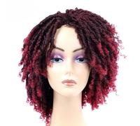 Perruque Dreadlock Bouclée Courte Torsion Synthétique Tressée Perruques Ombre Afro Courte Bouclée Synthétique Perruque Hommes Femmes Mode Roll Twist Perruques-T530-6 pouces-1 PC