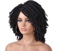 Perruque Dreadlock Courte 14 Pouces, Perruque Afro Torsadée Au Crochet Pour Femmes Noires, Perruque Synthétique Bouclée Naturelle Douce Faux Locs
