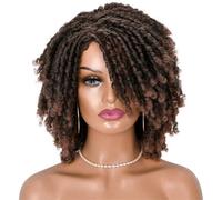 Perruque Dreadlock Courte 14 Pouces, Perruque Afro Torsadée Au Crochet Pour Femmes Noires, Perruque Synthétique Bouclée Naturelle Douce Faux Locs