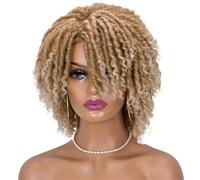 Perruque Dreadlock Courte 14 Pouces, Perruque Afro Torsadée Au Crochet Pour Femmes Noires, Perruque Synthétique Bouclée Naturelle Douce Faux Locs