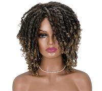 Perruque Dreadlock Courte 14 Pouces, Perruque Afro Torsadée Au Crochet Pour Femmes Noires, Perruque Synthétique Bouclée Naturelle Douce Faux Locs