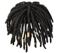 Perruque dreadlock courte bouclée pour les hommes noirs tressé les perruques hip-hop sportive remplacement perruque dreadlock pour hommes accessoires de chant de fête de performance, perruque dreadlo