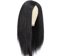 Perruque droite crépue Yaki de densité 200, perruques frontales en dentelle HD 13x4(10inch)