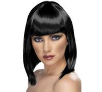 Perruque Droite Noire Glamour Pour Femmes Blunt Bob Nouvelle Perruque De Fête