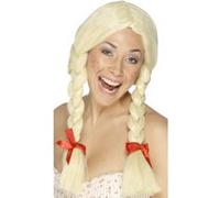 Perruque écolière blonde à nattes femme Taille Unique blond G