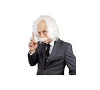 Perruque Einstein Avec Moustache Et Lunettes (Taille Unique)