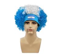Perruque élastique pour célébration de football - Confortable - Élastique - Drapeau coloré - Avec bandeau - Postiche de football nationaliste