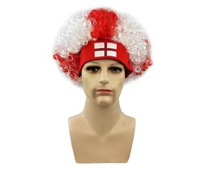 Perruque élastique pour célébration de football - Confortable - Élastique - Drapeau coloré - Avec bandeau - Postiche de football nationaliste