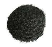 Perruque en cheveux Afro Wave cheveux toupet unité noir hommes bouclés système de remplacement humains pleine dentelle Perruque pour Homme(6MM 1B Afro Curly)