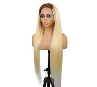 Perruque en cheveux humains blonds #4/613 for femmes noires, perruque brésilienne lisse en dentelle 13x4 Postiche Cheveux Femme(T4/613-150%,14inch)