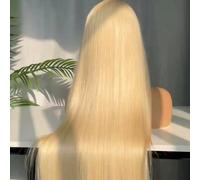 Perruque en cheveux humains, couleur n° 613 : lisse, raide comme un agneau, avec lace front HD 13x4, densité 180 %, longueur 76-102 cm (30-40 pouces), blond miel 613, avec lace front 13x6. 1. Cheveux 