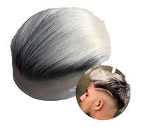 Perruque en cheveux Perruque de cheveux humains indiens for hommes, toupet en dentelle et base en Pu, systèmes capillaires avant en dentelle, 8 × 10 pouces, prothèse capillaire masculine # 1B/60 coule