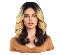 Perruque en Dentelle Conception de coiffure créative adaptée à un usage quotidien Perruque synthétique en dentelle Cheveux bouclés naturels avec raie au milieu Perruques Pour Femmes