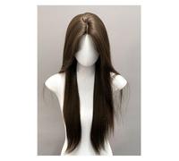 Perruque en Dentelle Perruque de cheveux longs et raides de style coréen avec raie au milieu et imitation de cheveux for une tête complète adaptée à un usage quotidien Perruques Pour Femmes
