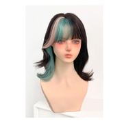 Perruque en Dentelle Perruques multicolores adaptées à un usage quotidien Cheveux courts bouclés naturels avec frange Perruque tête complète dégradée Perruques Pour Femmes