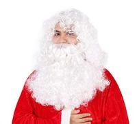 Perruque Et Barbe Père Noël Longues, Frisées Blanches DéGuisement Adulte Cosplay Accessoire Déguisement pour Noël Spectacles Et FêTes Festives Adulte FêTe CéLéBration