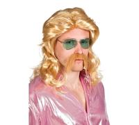 Perruque Et Moustache Blond Homme Doré
