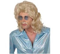 Perruque et moustache disco années 70 blondes homme - WIDMANN - Kit de déguisement - Synthétique