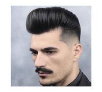 perruque Exhuast systèmes for hommes Mono & Pu avec dentelle avant respirant for hommes prothèse de cheveux 100% européen cheveux humains toupet hommes perruque perruque pour hommes(Noir)