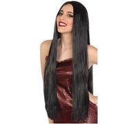 Perruque - Accessoire de déguisement - Longueur 80cm - Cheveux raides - Noir