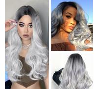 Perruque Femme, 65 cm Perruque Femme Naturelle, Perruque Long Bouclés Ondulés Cheveux, Perruques avec Réseau de Cheveux pour Femmes Usage Quotidien Cosplay Halloween