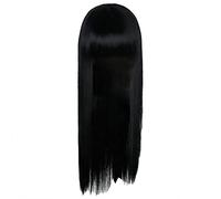 Perruque femme Air frange cheveux longs et raides Rose Net soie fibre perruque couvre-chef dentelle avant perruque bouclée