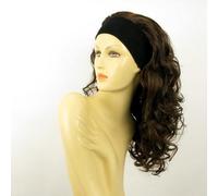 perruque femme bandeau longue bouclée châtain