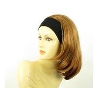 perruque femme bandeau mi-longue lisse blond foncé cuivré mady g27