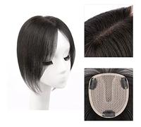 Perruque Femme Bangs Wig Piece Full Real Human Hair Patch Fluffy Augmenter le volume des cheveux Fluffy Cover Cheveux gris Perruques pour Femmes Morceau de Cheveux(05-(10-12)25CM-black)